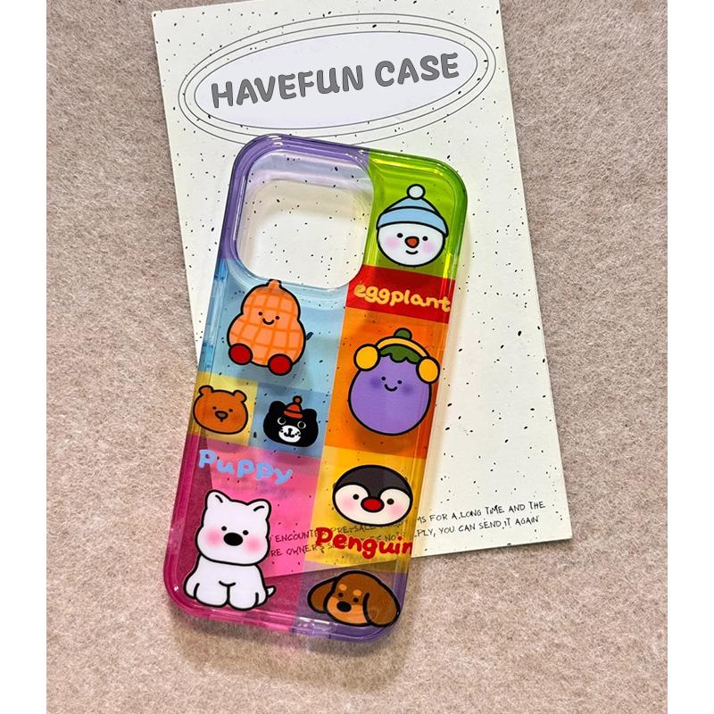 欧克里里彩色拼接动物高透适用iPhone16/17苹果14/15手机壳13/12