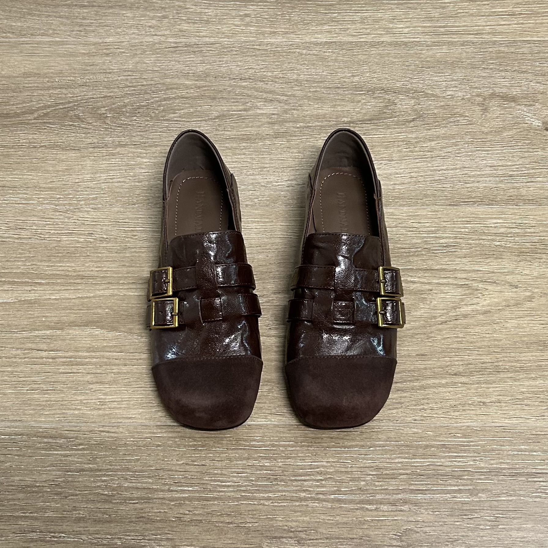 Dannyfrey新款复古软皮软底女圆头皮带扣休闲深口单鞋女勃肯鞋