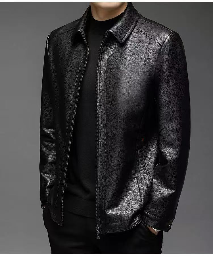 [小牛皮断码]海宁男士真皮牛皮商务休闲秋冬外套百搭潮流商务1