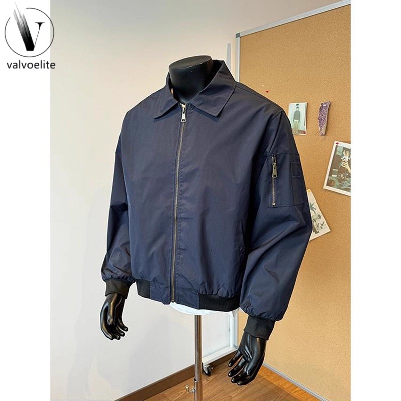 藏青色美式复古ma1短款cleanfit外套ins潮牌美式复古工装防风夹克