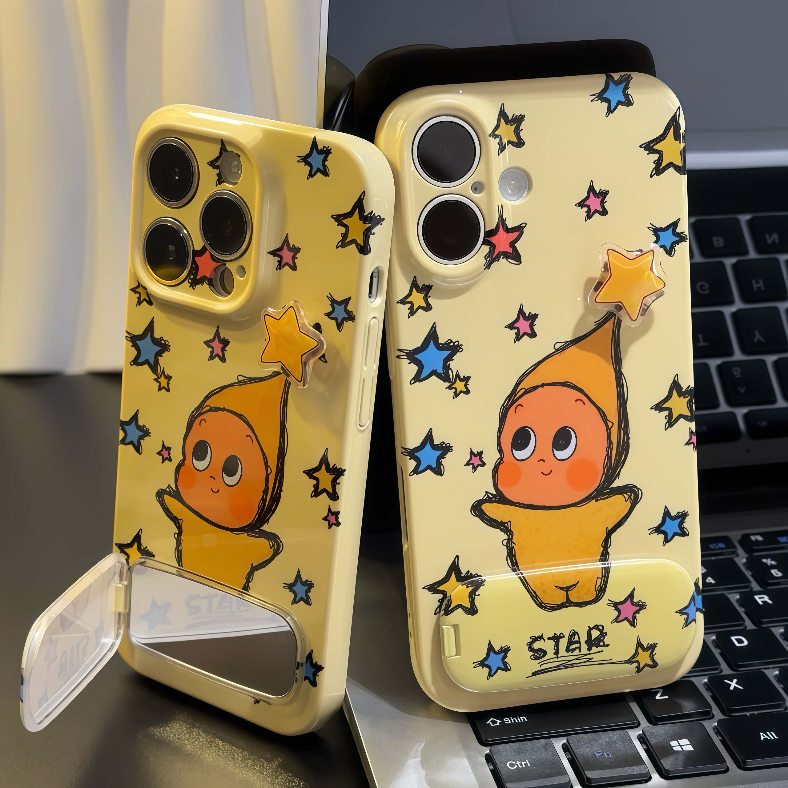 旋转星星人支架适用苹果16手机壳iPhone15小米14vivoppo华为p70潮