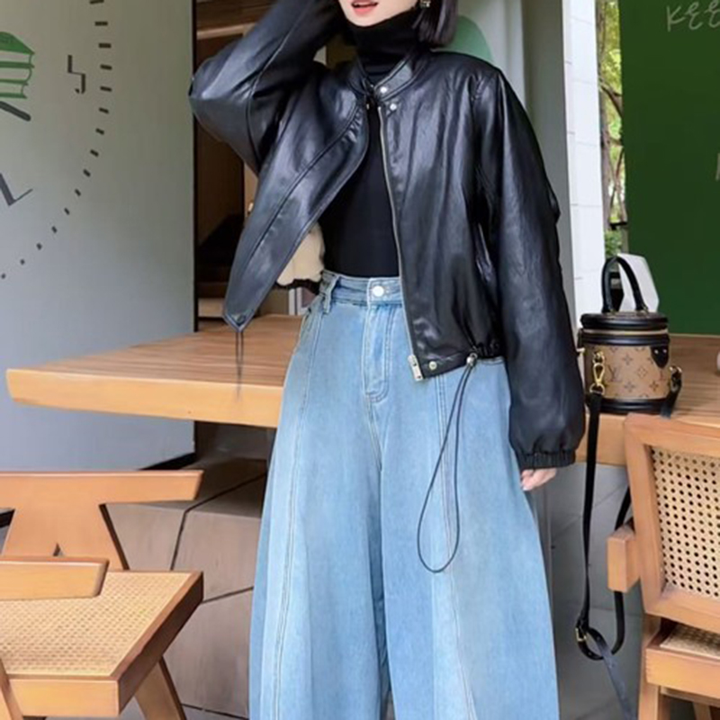 韩版高级感休闲皮衣加绒外套女2025秋冬新款遮肉显瘦夹克保暖上衣