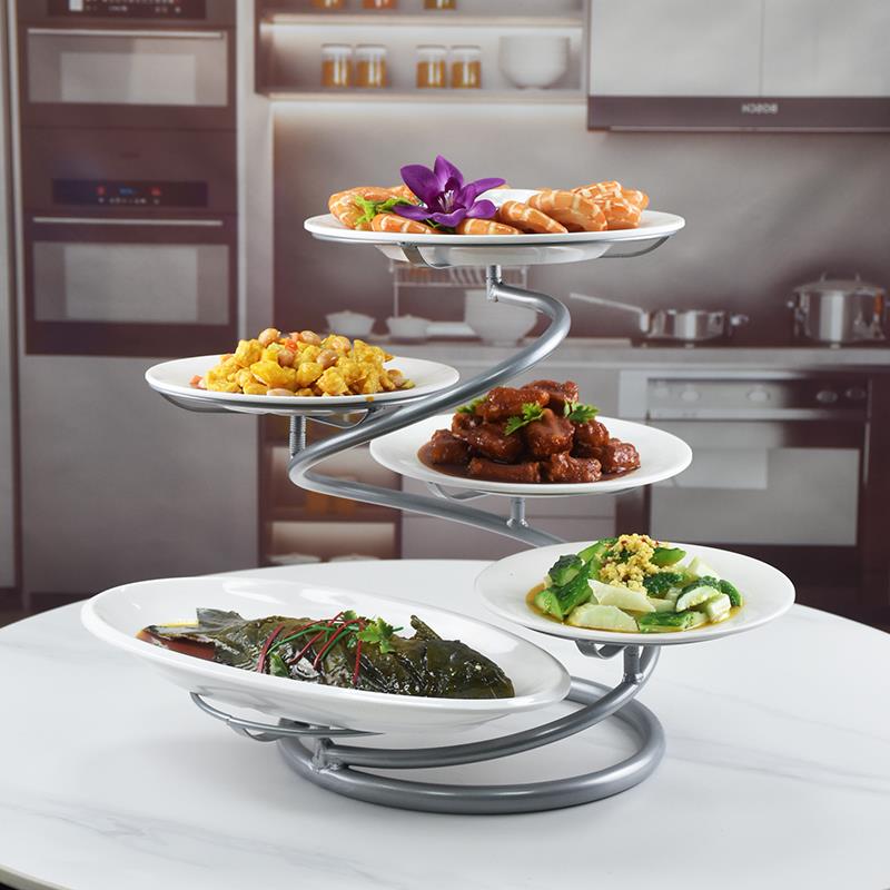 冷盘架酒店餐桌菜盘架放菜架子冷菜摆盘神器备菜架配菜架转盘菜架