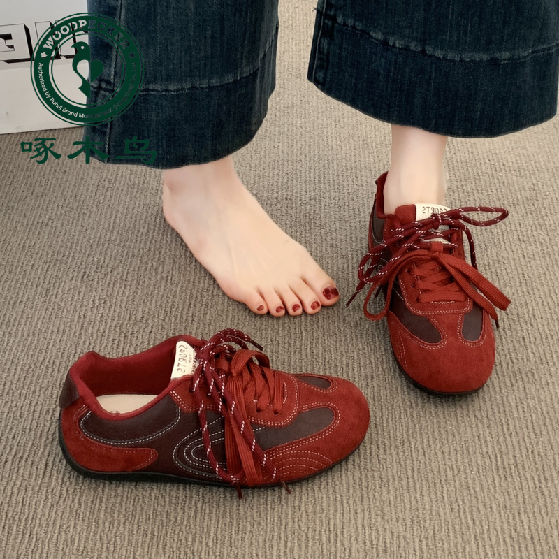 啄木鸟爆款复古德训鞋女2025新款秋季超火百搭运动休闲阿甘板鞋女