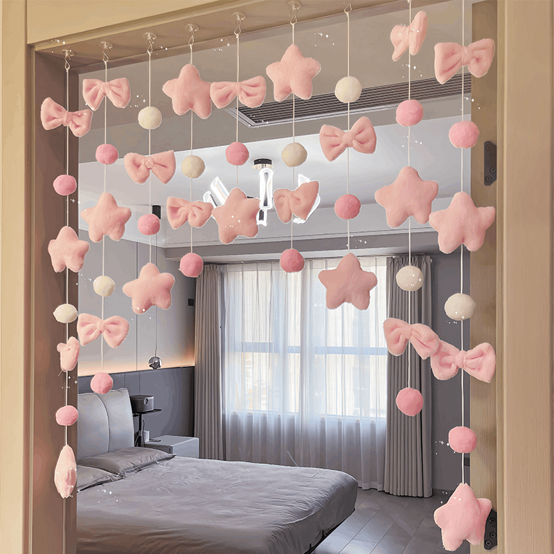 墙面装饰高颜值免打孔空中吊饰家居卧室门帘儿童房门创意少女挂帘