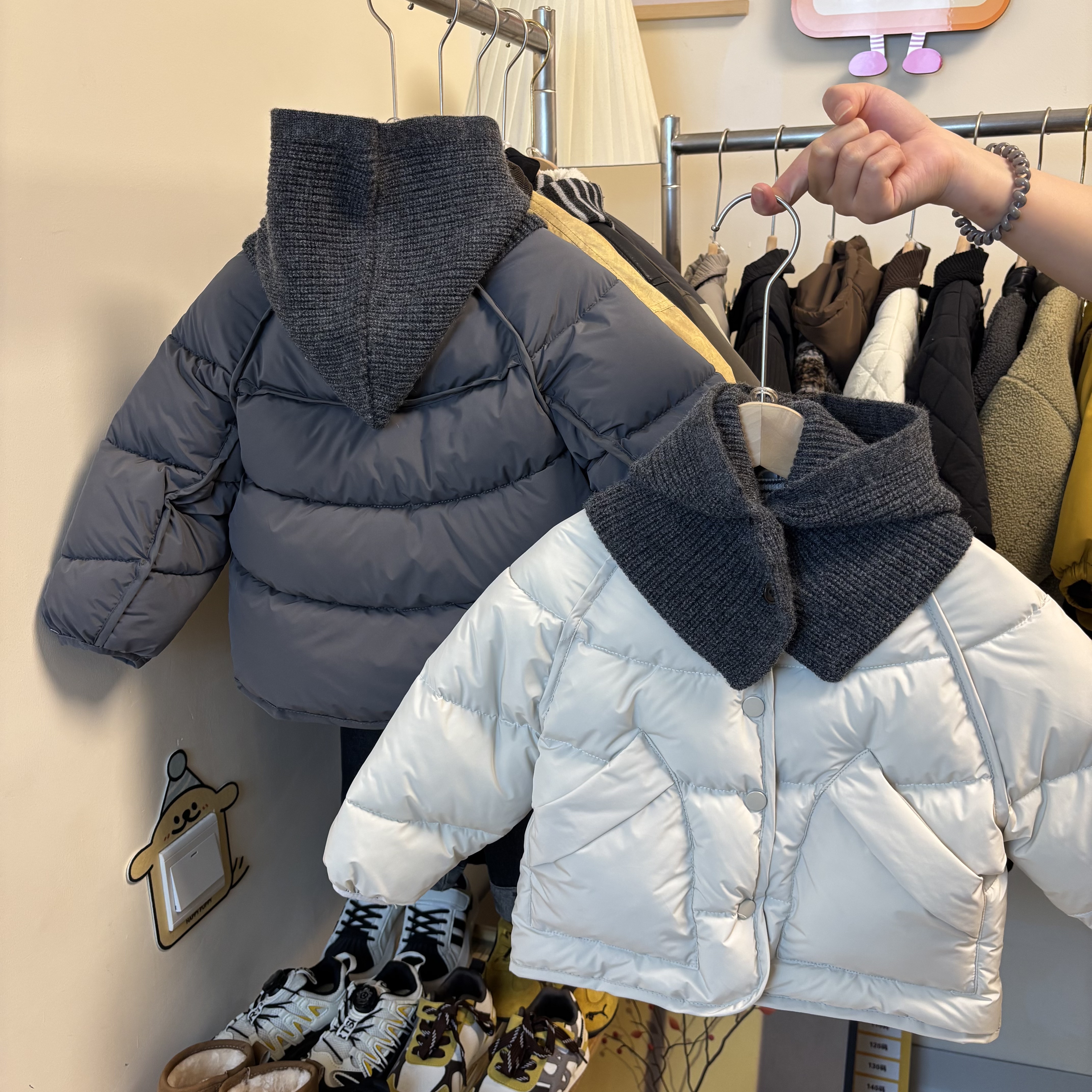 韩版童装男童外套2025新款秋装洋气宝宝保暖棉服女童短款棉袄