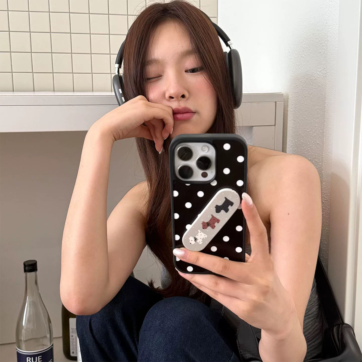 简约波点适用苹果16promax手机壳15/13Pro/11/12/14卡通防摔女壳