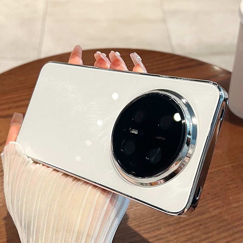 适用华为mate70Pro优享版手机壳新款冰晶羽纱电镀玻璃镜头膜防摔