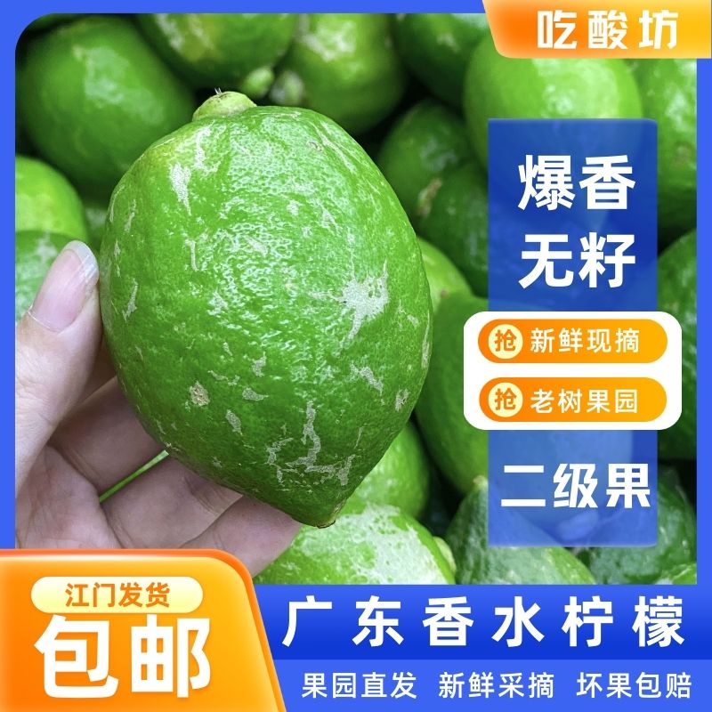 广东香水柠檬二级果浓香型山地果手打柠檬茶奶茶店专用二级果柠檬