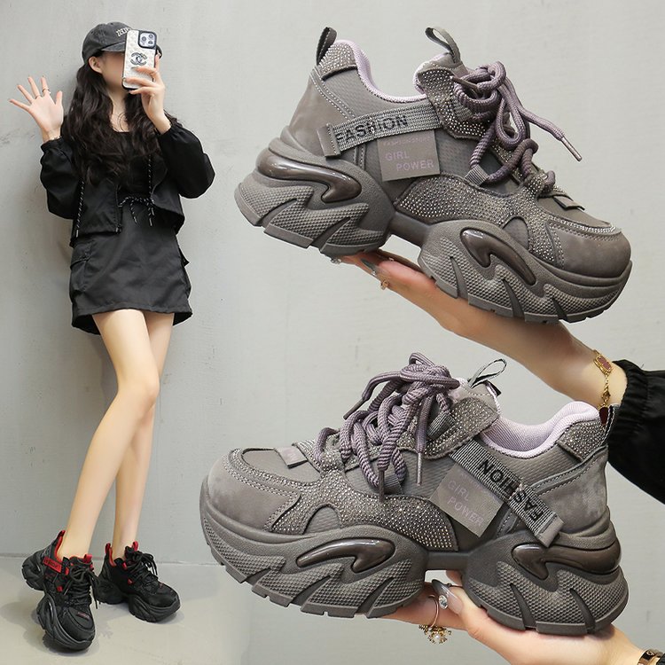 女式轻便增高运动鞋跑步运动跳舞鞋久站不累脚百搭小个子女款必备