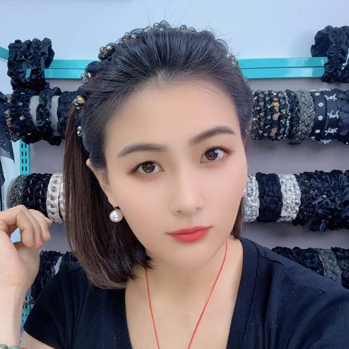 时尚高级感网纱发箍女带齿防滑气质头箍压碎发卡子发捆