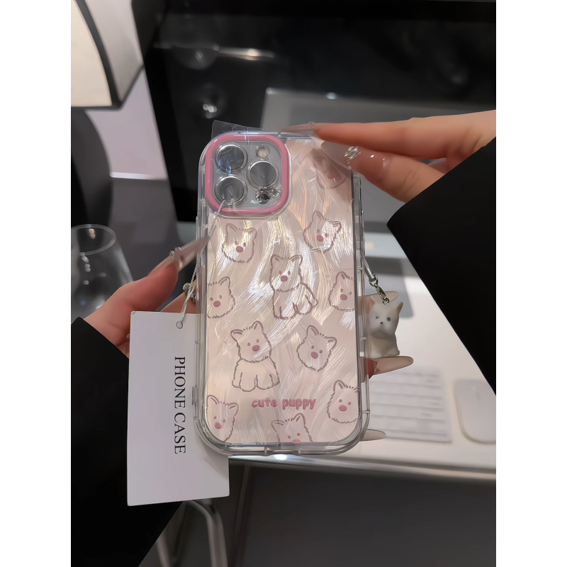 线条西高地适用苹果16promax手机壳iPhone15泡芙荣耀华为oppo小米