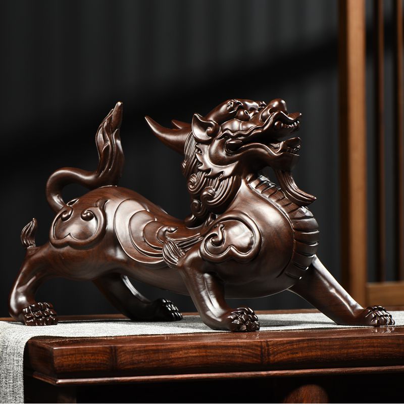 【师傅推荐】黑檀木雕摆件貔貅镇家纳财聚福客厅办公开业乔迁典藏