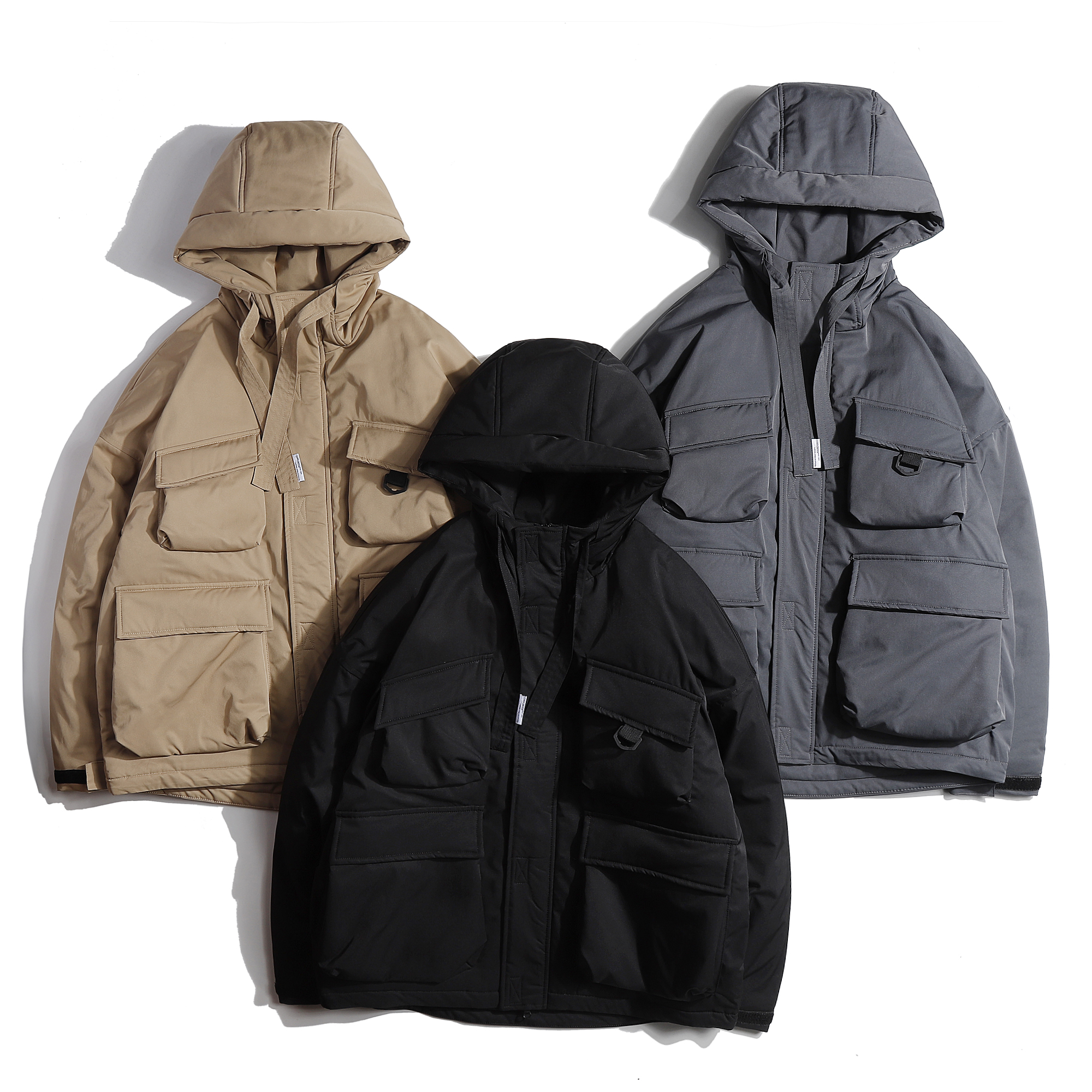 冬季新款多袋工装宽松版加厚男士棉服潮流户外棉衣GS1290