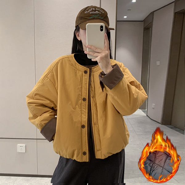 短款棉衣外套2025年秋冬新款时尚休闲百搭显宽松百搭棉袄女小个子