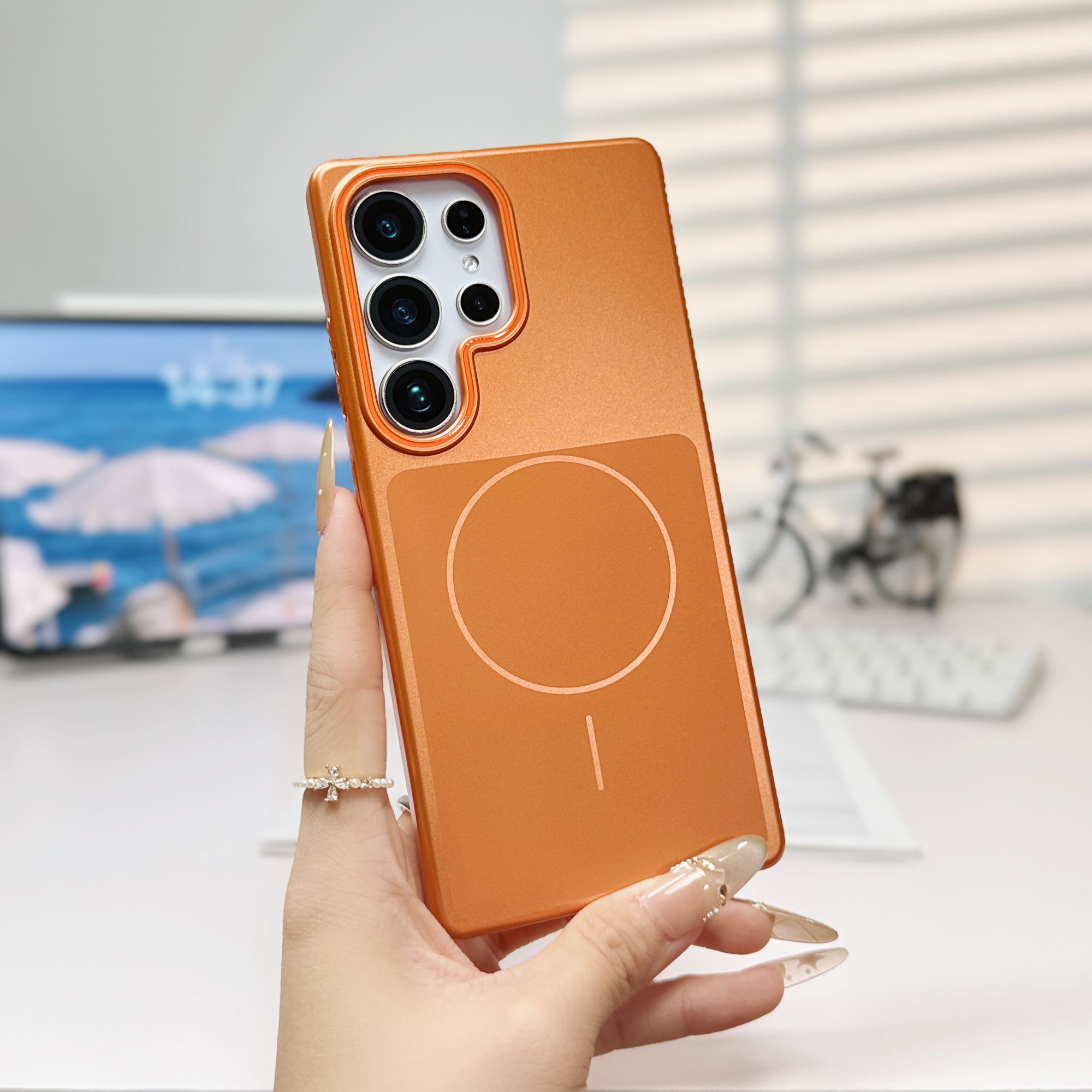 金属漆适用三星S25Ultra手机壳简约时尚24plus超薄防摔s23+防指纹