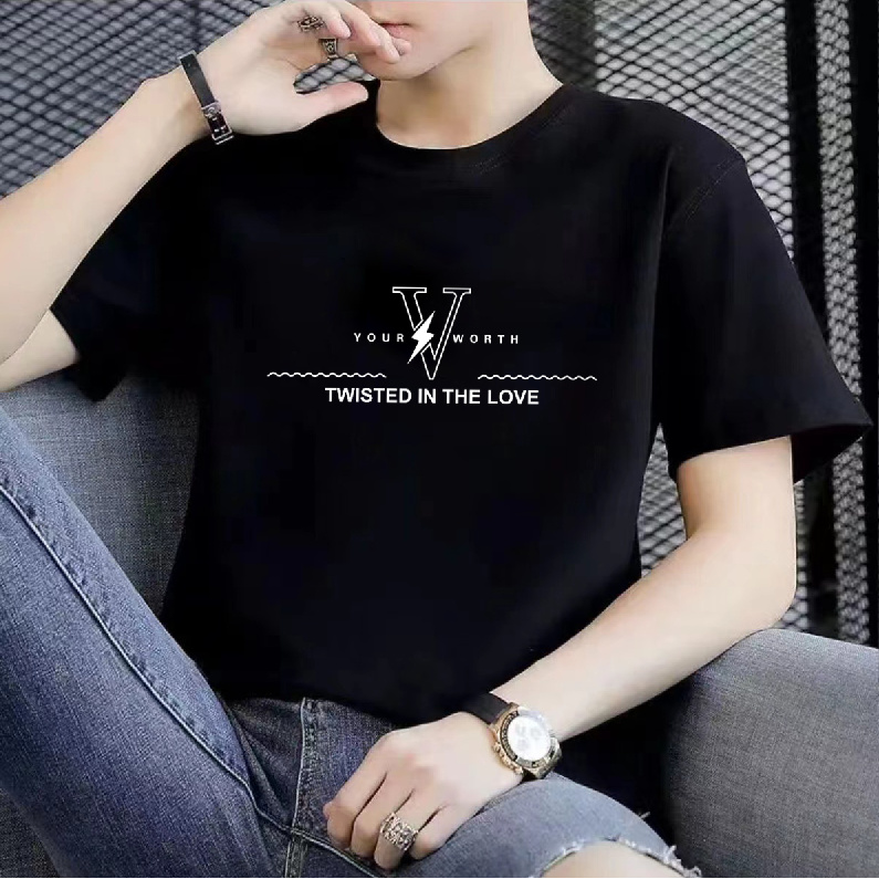 【100％纯棉】2025潮流纯棉圆领短袖百搭男女同款情侣款多种Z1