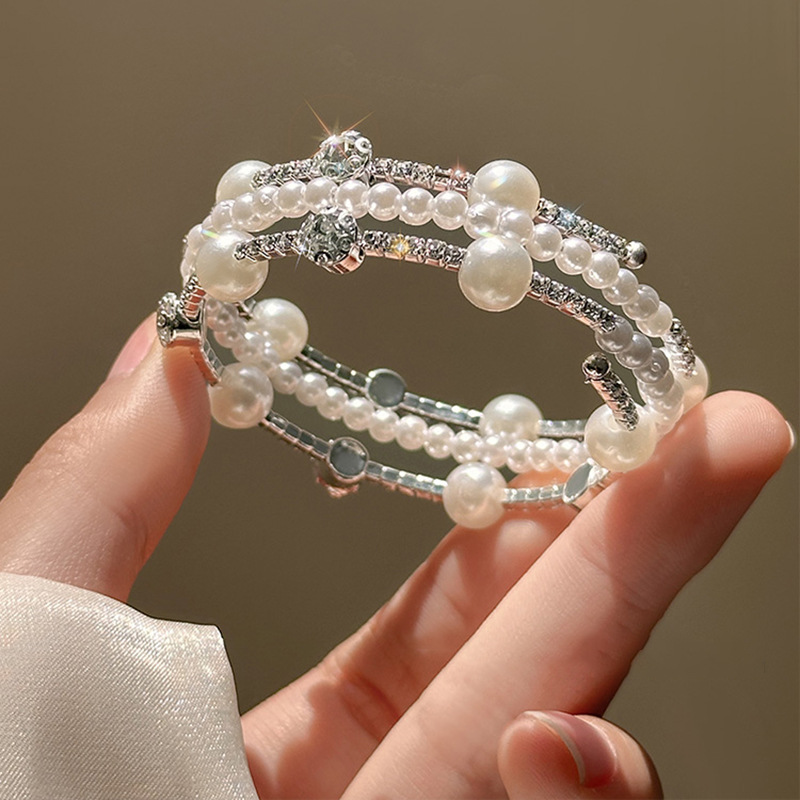 合金手链 轻奢感叠戴水钻手链女款小众可调节手串简约时尚手镯