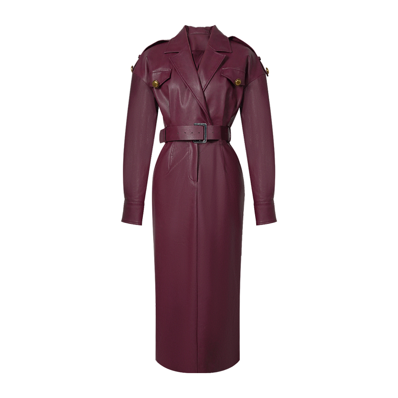 【十六定制】气质时尚安哥拉红时尚大衣女装连衣裙80340