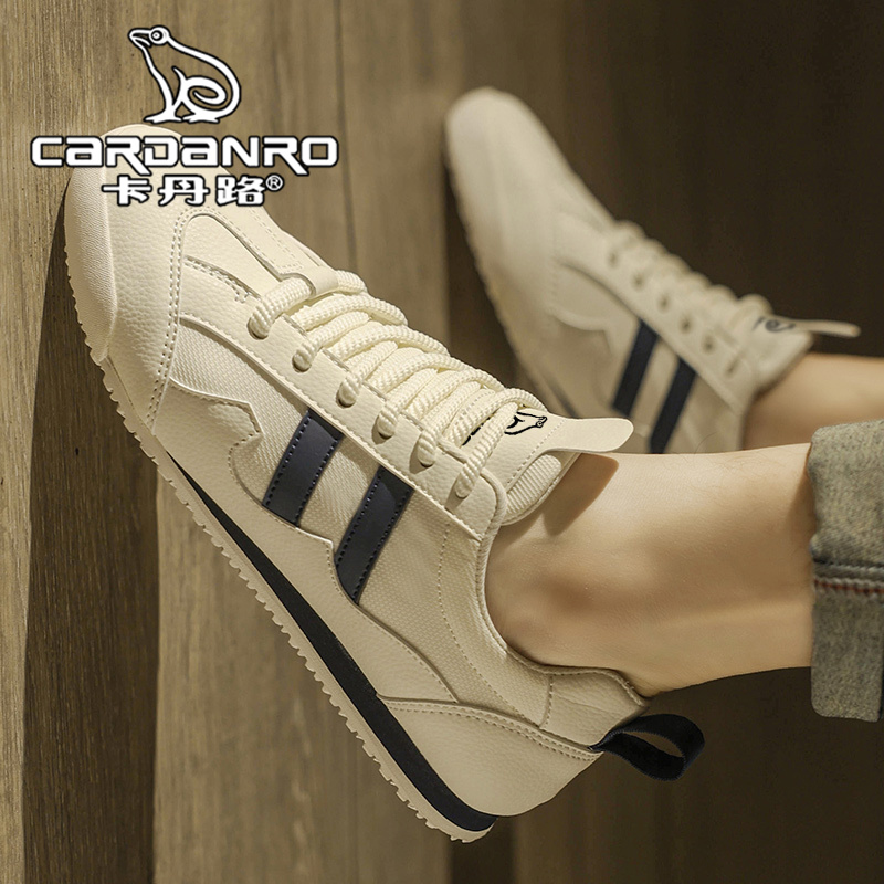 意大利卡丹路男鞋冬季透气运动板鞋男士德训阿甘鞋百搭休闲小白鞋