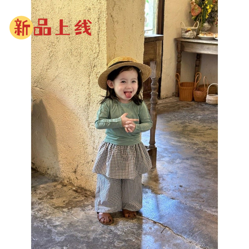 巴拉巴拉云朵【断码】婴幼儿套装2025季新款女宝宝长袖T恤儿童格子