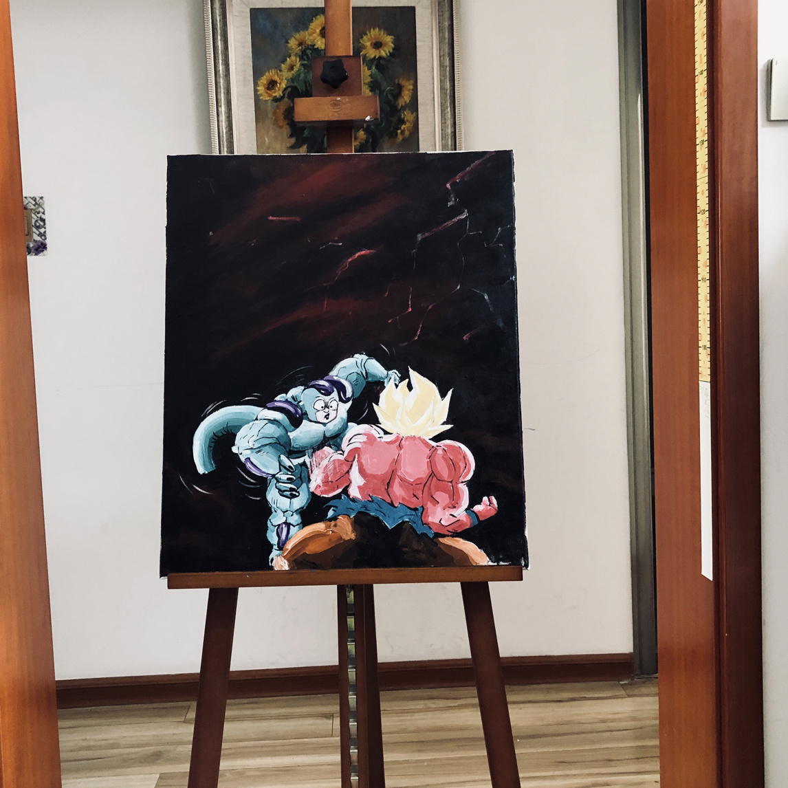 纯手绘七龙珠油画风装饰画50×60厘米