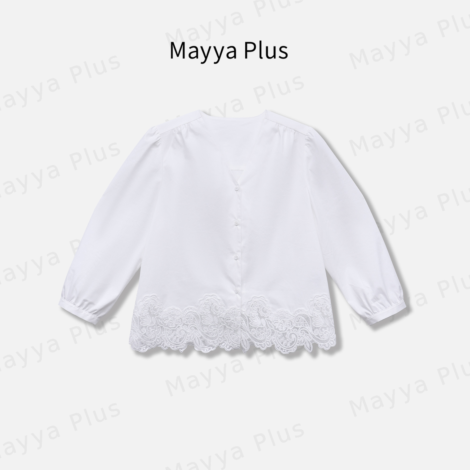 【静好】Mayya Plus麦芽定制法式蕾丝花边小衫时尚减龄上衣32516037
