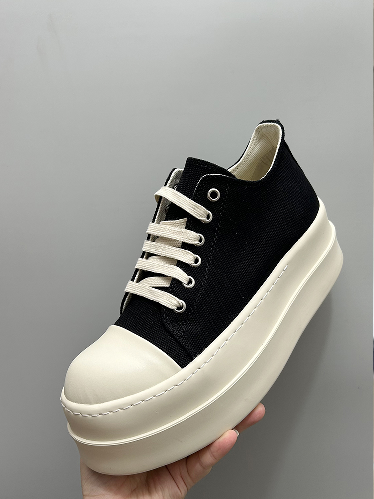 Ro鞋暗黑风帆布增高5CM短靴双层厚底情侣板鞋高街休闲男女运动鞋