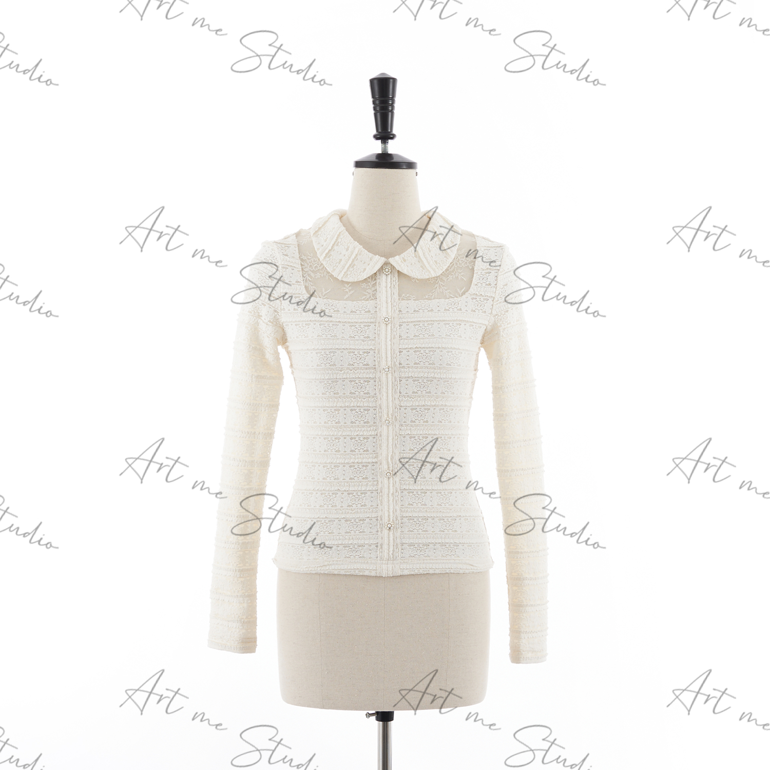 3姐【偷心猎手 镂空拼接肌理感蕾丝衬衫】   S31413C2