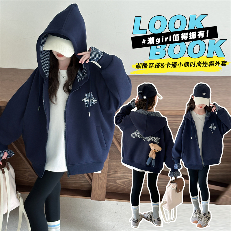 女童外套春秋2025新款6-12岁15岁休闲洋气中大童女孩学生秋季上衣