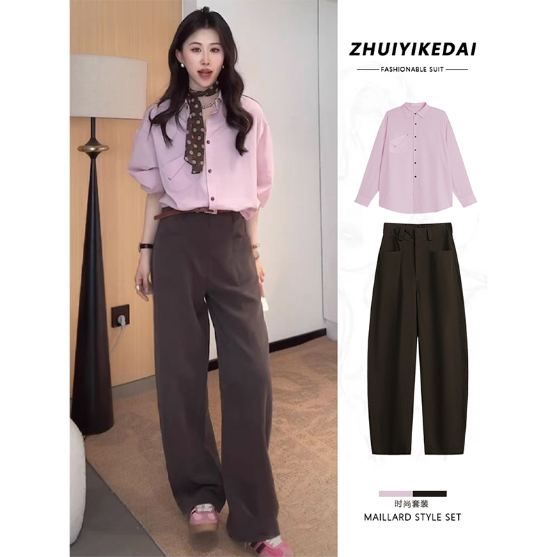 衬衫高级感轻奢减龄洋气小衫2025年开春新款粉色长袖防晒衬衣女装