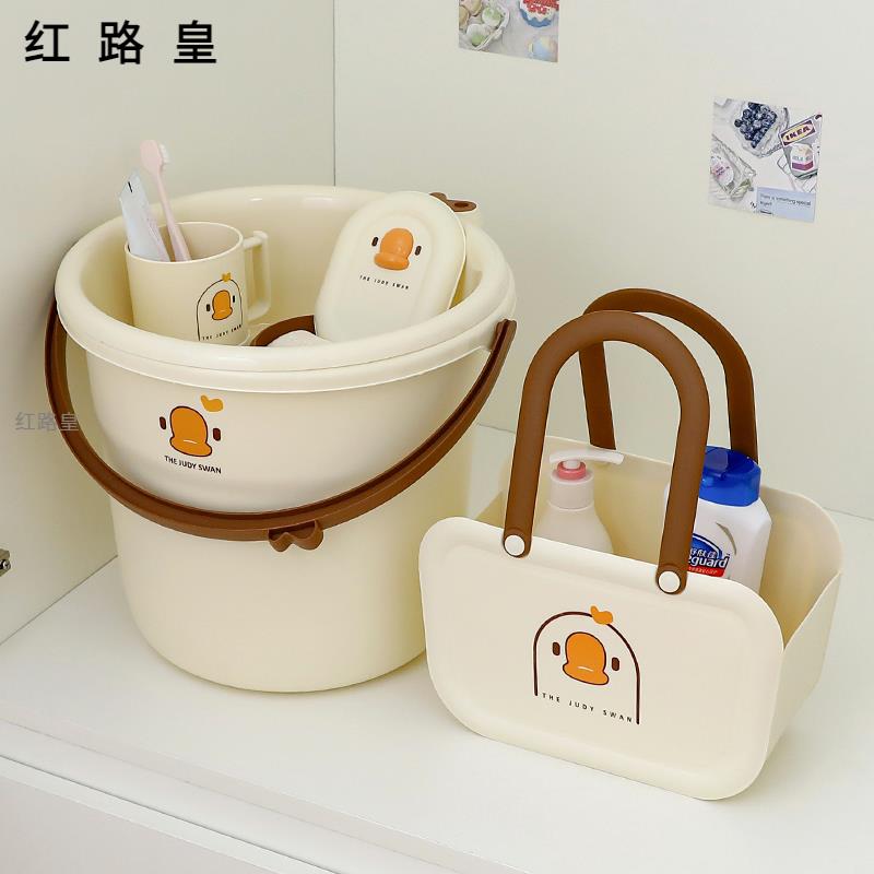 学生宿舍水桶脸盆三件套加厚桶盆塑料桶住校洗澡桶开学洗漱套装