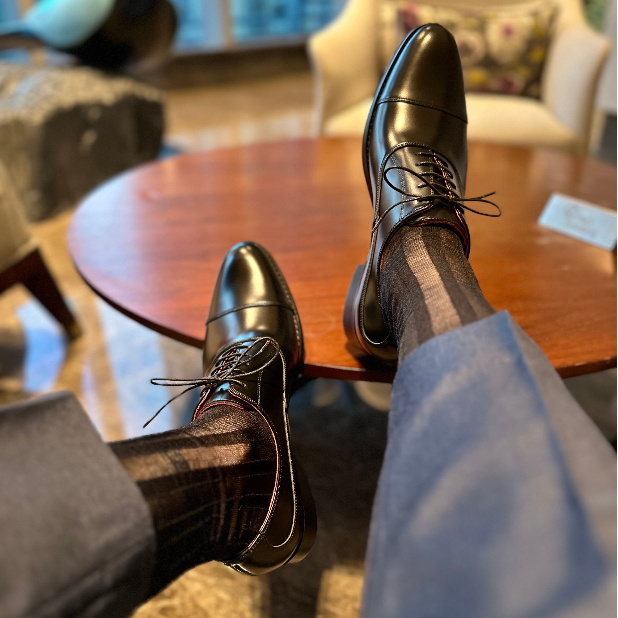 T13C三接头男鞋系带红底红内里真皮时装红底干净感红底皮鞋男