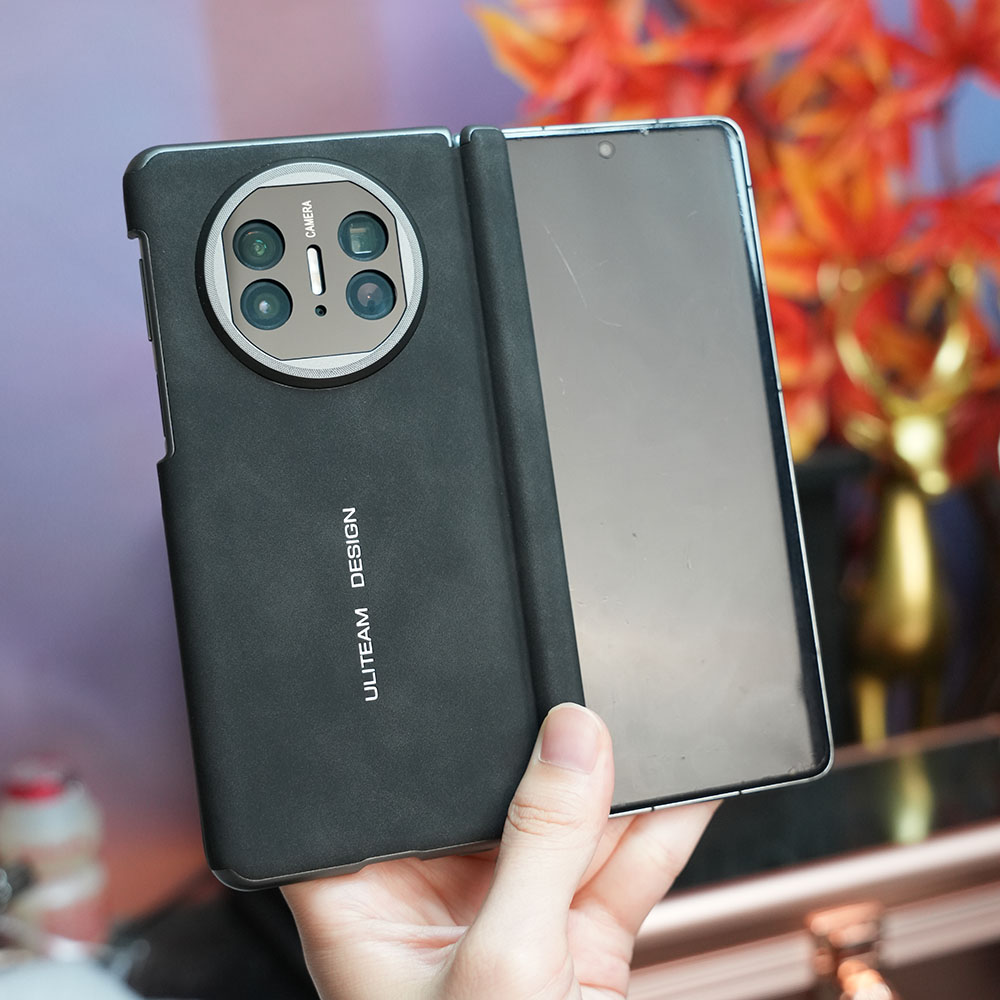 适用华为MATEX5双中轴保护折叠屏X6手机壳全包防摔羊巴皮高级感X3