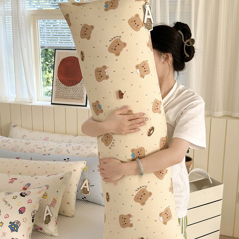 新款ins卡通风韩国水洗棉大抱枕长条靠枕靠垫小红书同款软糯可爱