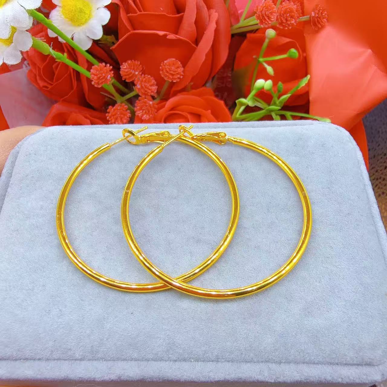 铜合金手镯 铜合金精美时尚光面民族风甜美风原创设计耳环 12071