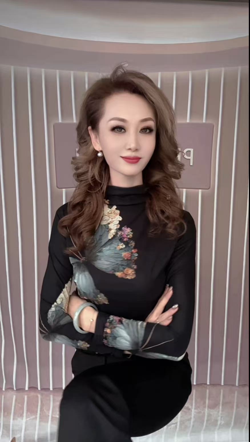 街头长袖常规纱网修身型扎染T恤网红洋气显瘦