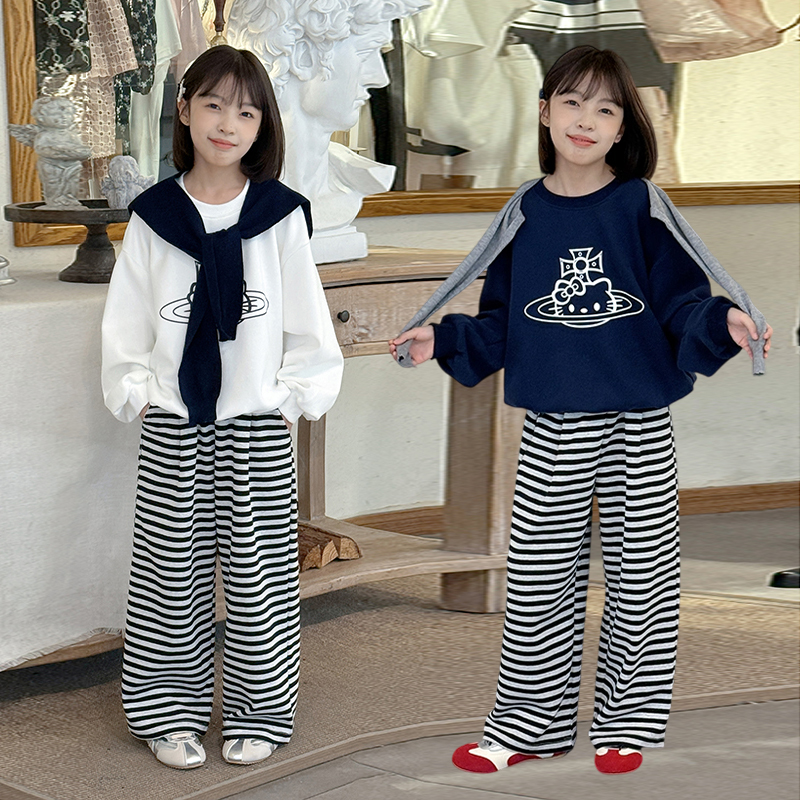 女童秋季套装童装2025新款儿童洋气卫衣大童时髦秋装女童外套爆款