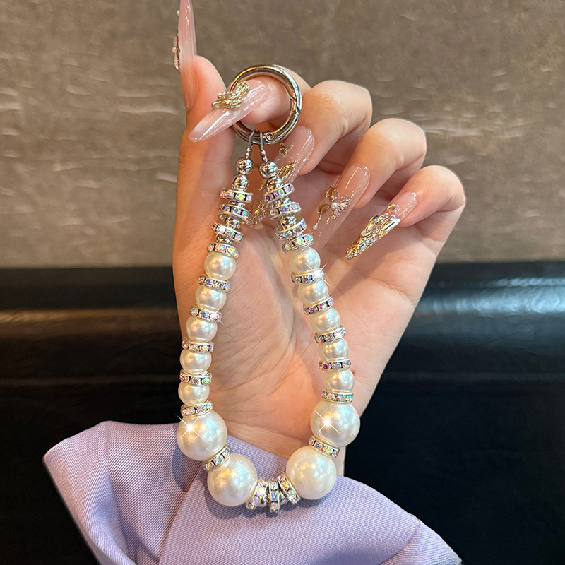 赵露思同款珍珠彩钻手链适用苹果华为手机壳女士轻奢网红同款潮牌