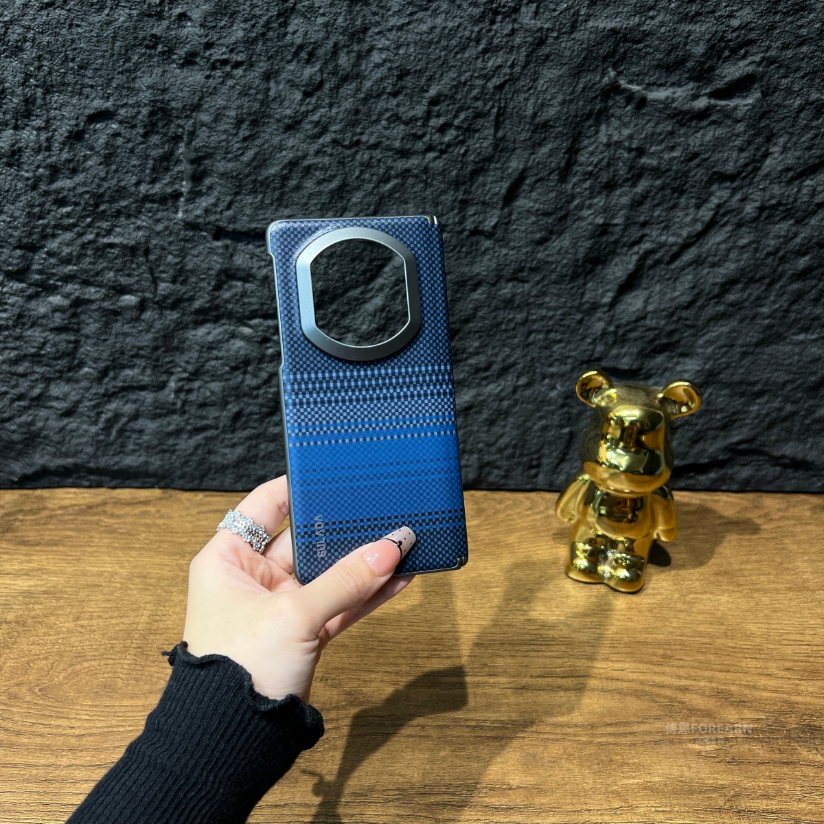 适用于华为matex7手机壳新款x7折叠屏保护套真皮磁吸凯夫拉纹DEL