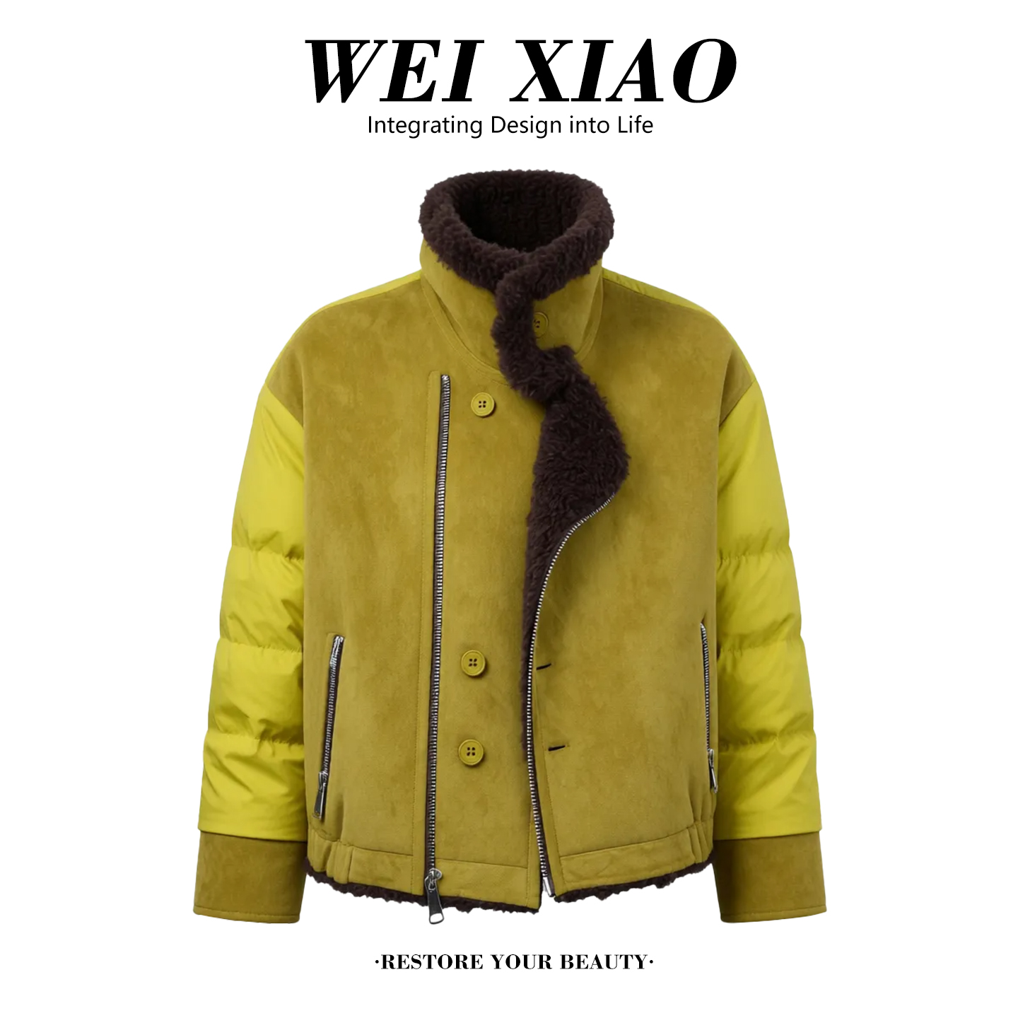 2025冬季新款时尚百搭加棉保暖短款外套女休闲大翻领毛毛撞色上衣