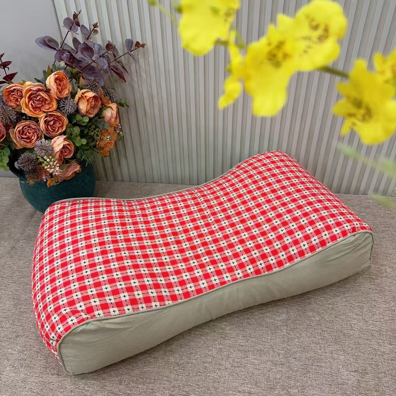 原创正品高端深睡眠枕纯棉提花荞麦枕调节高度不塌陷荞麦枕头