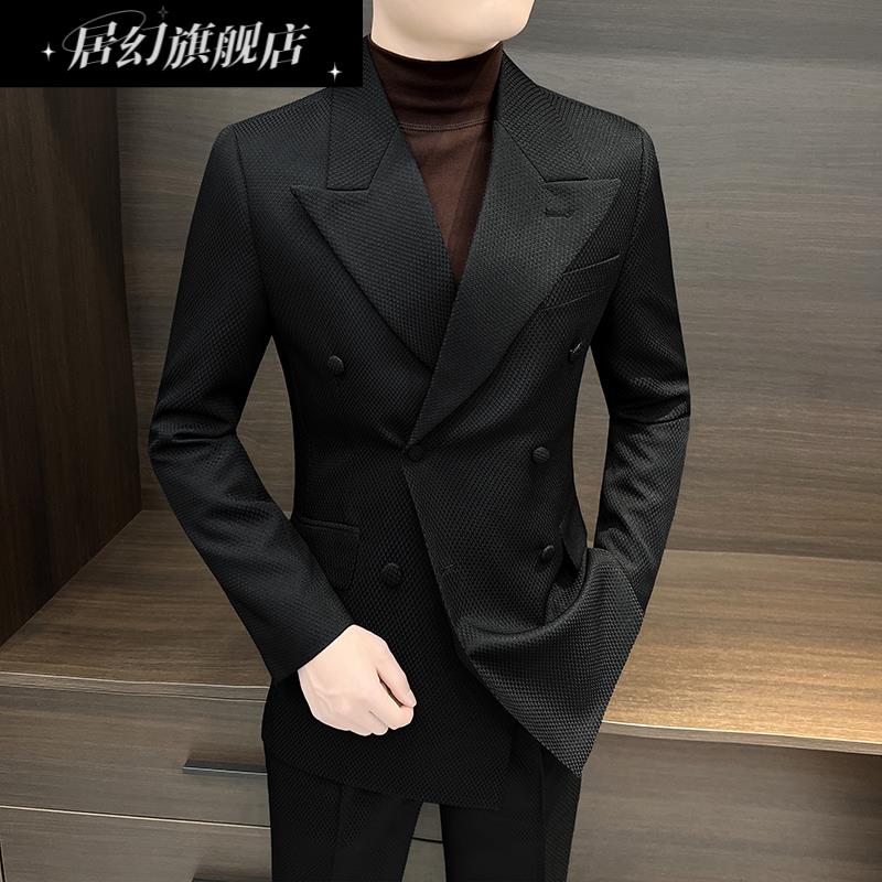 居幻高级感痞帅商务西装男士秋冬款2025新款设计感休闲小西服外套