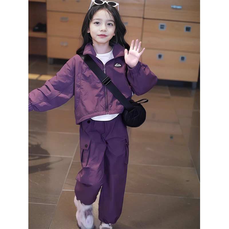 女童套装春秋款2025新款洋气儿童时髦秋装女孩工装休闲两件套潮酷