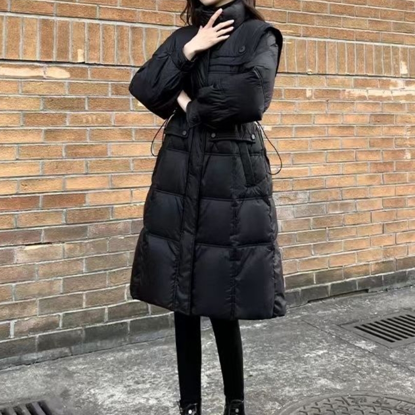 时尚中长款收腰立领加厚百搭冬季棉衣外套女款新款