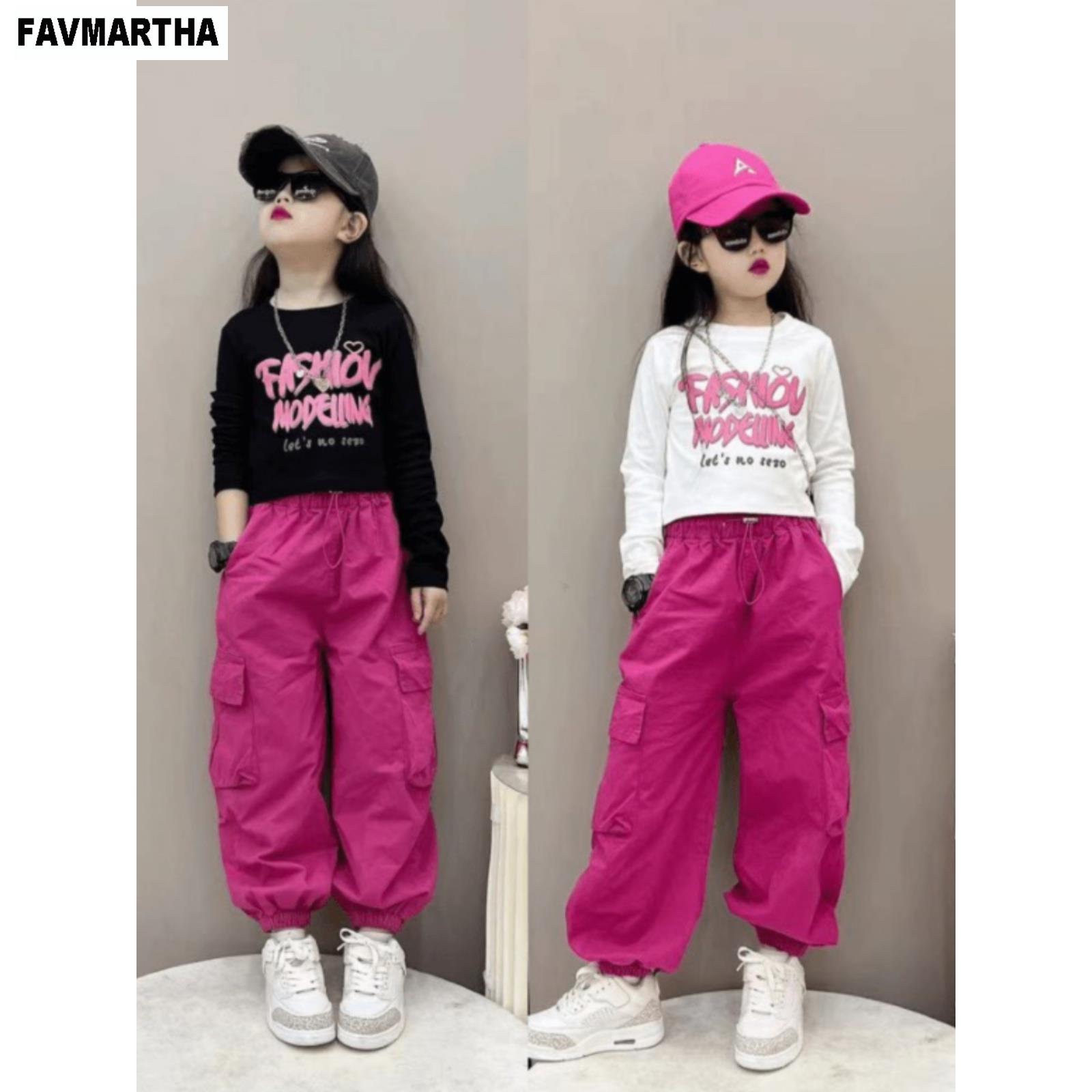 FAVMARTHA女童字母长袖恤大儿童秋打底衫短款上衣白色女孩秋装