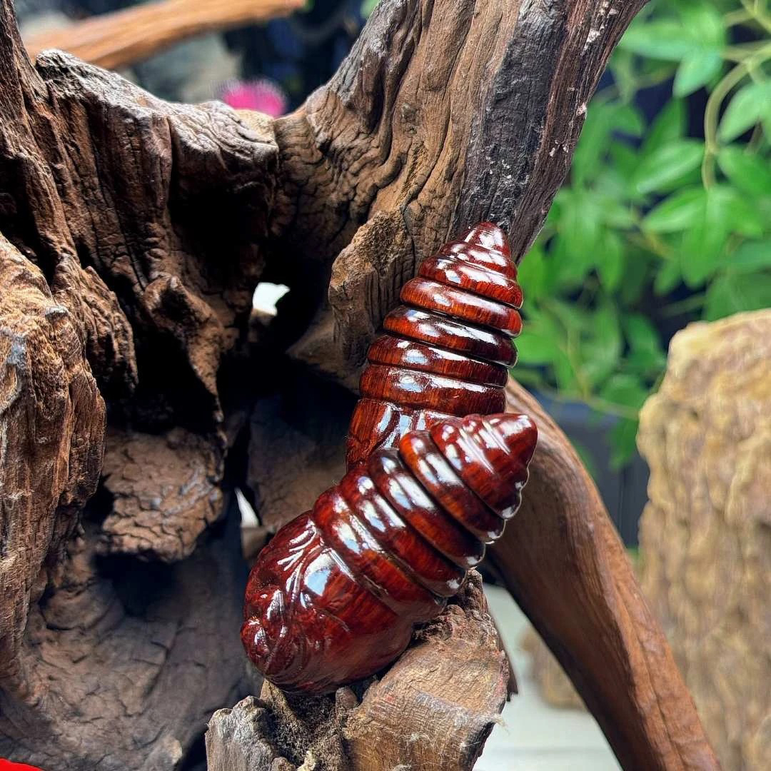 高油高密紫檀木雕刻可动蚕蛹东南西北文玩手把件