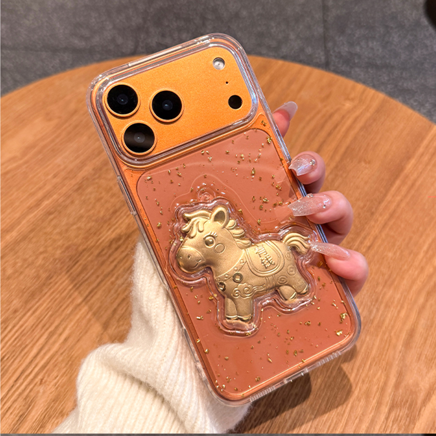 适用于苹果17promax手机壳金箔滴胶17福袋16pro马上有钱15pro国潮