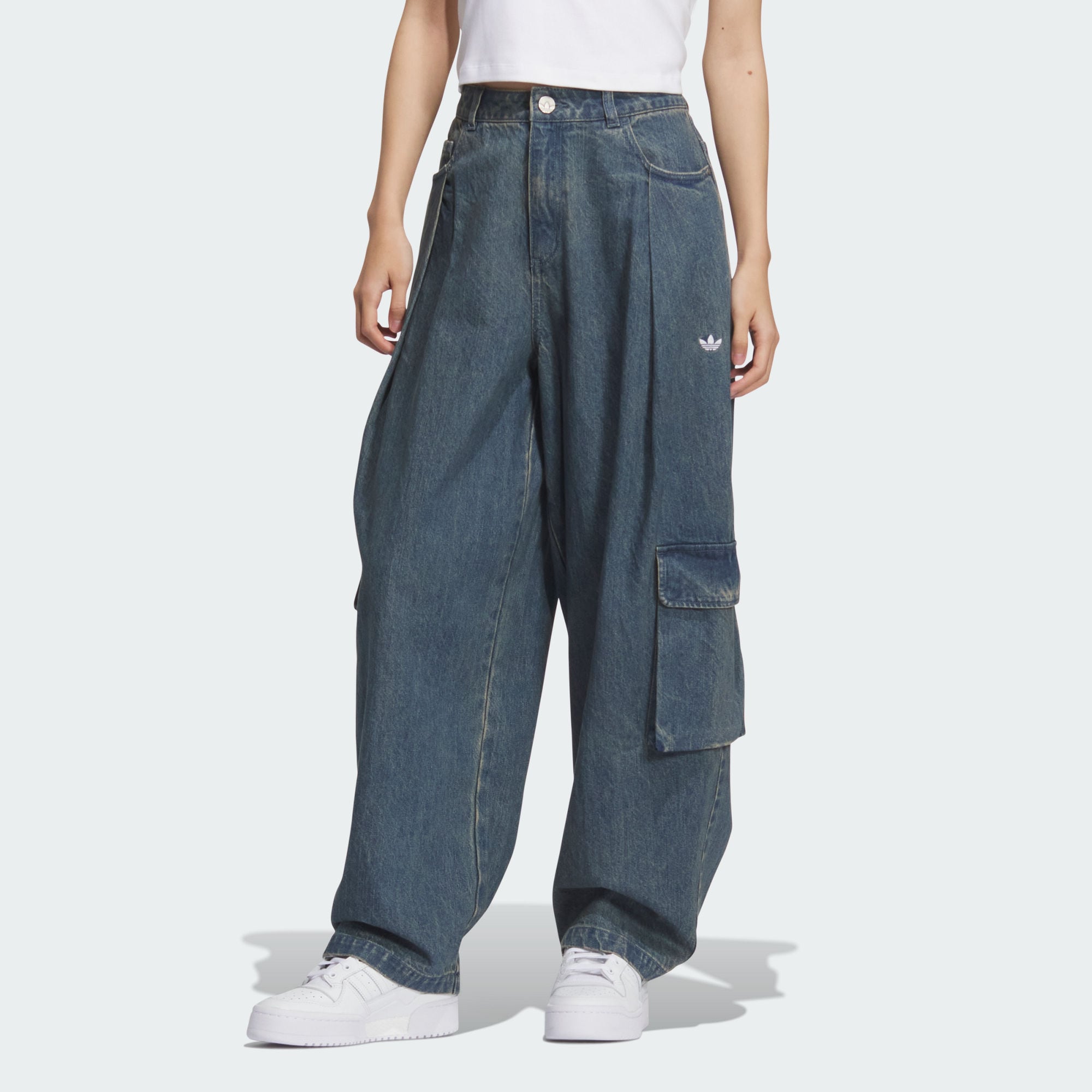 adidas/阿迪达斯三叶草女装DENIM CARGO牛仔长裤KC5813