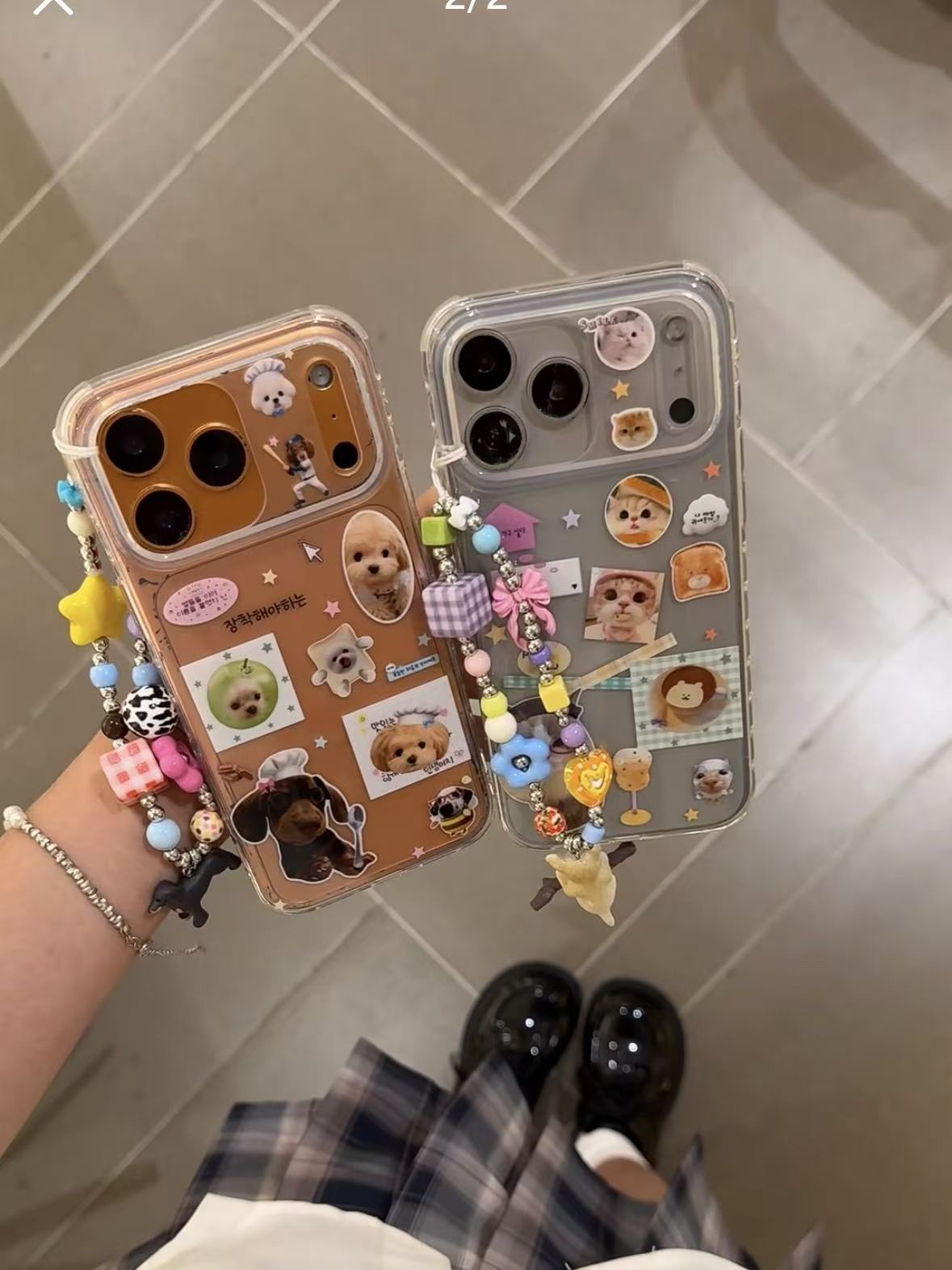 透明卡通插画腊肠狗趣味猫咪可爱手机壳适用于苹果17Promax/16pro